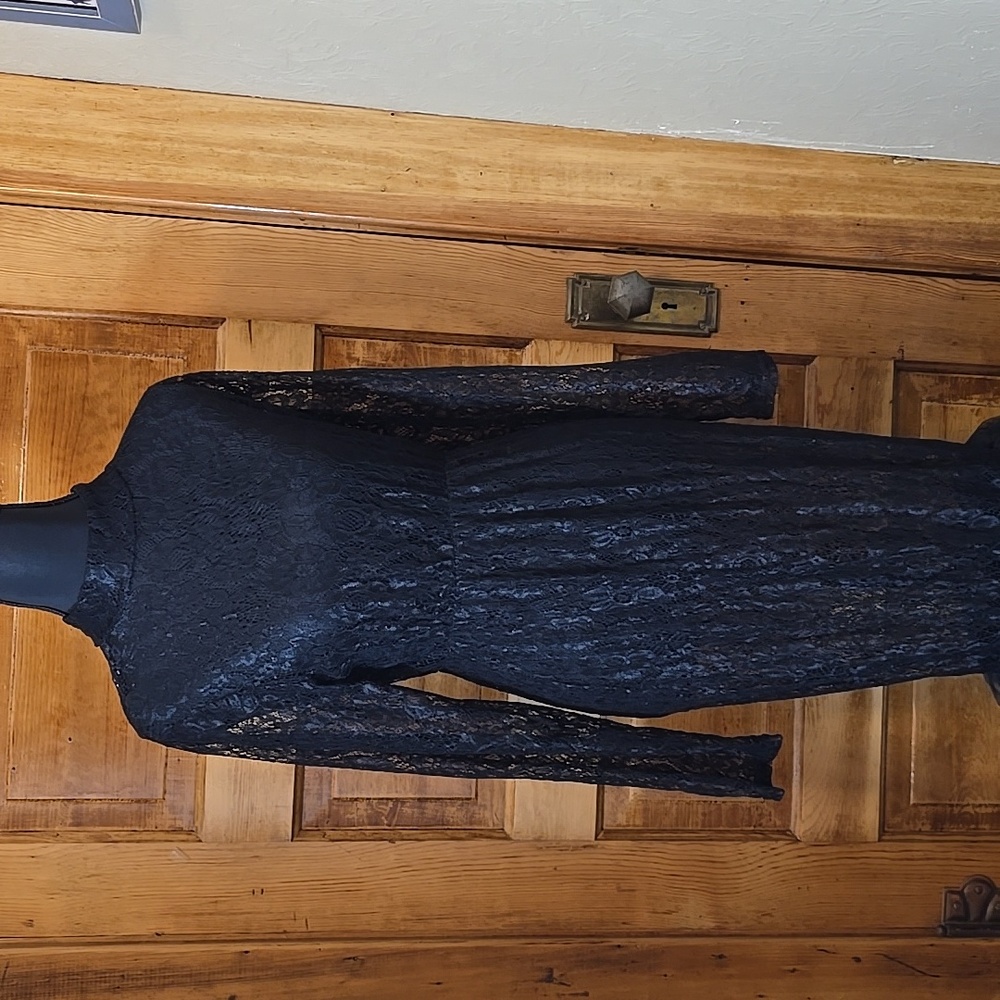 Elegant Black Lace Evening Gown/Maternity Photo Shoot L - Picture 2 of 5